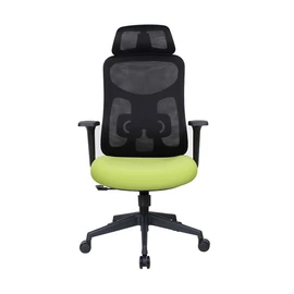 IRISOffice Mirage zöld/fekete ergonómikus,  szövet-hálós irodai forgószék fej és háttámasszal