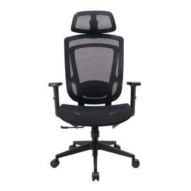 IRISOffice Nimbus fekete ergonómikus, szövet-hálós irodai forgószék fej és háttámasszal