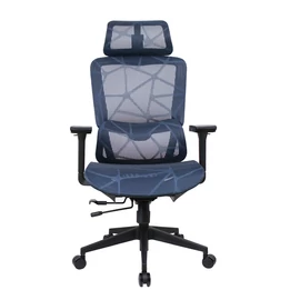 IRISOffice Helix kék ergonómikus, szövet-hálós irodai forgószék fej és háttámasszal