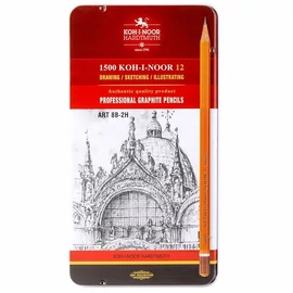 KOH-I-NOOR 1502/2 fémdobozos grafitceruza Art szett