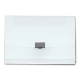 Office Depot 2,5 cm áttetsző kapcsos fehér irattáska