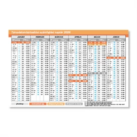 PD 2026 asztali fekvő számfejtési naptár