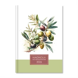Period Magnólia Olive 2026 B6 napi beosztású női tervező határidőnapló