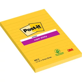 Post-it Super Sticky 102x152mm vonalas 90 lapos nárciszsárga jegyzettömb 100% PEFC, SGSCH-PEFC-COC-110078