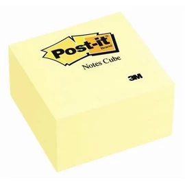 Post-it 76x76mm 450 lapos öntapadós sárga kockatömb 100% PEFC, SGSCH-PEFC-COC-110078