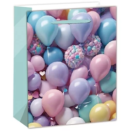 IRIS matt papírtasak lufik rózsaszín/kék 26 x 32cm