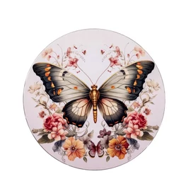 IRIS műanyag tálca, pillangó és virág mintás 33 cm