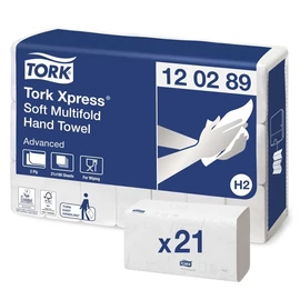 Tork 130289  Xpress Advanced H2 21 db-os fehér soft multifold kéztörlő