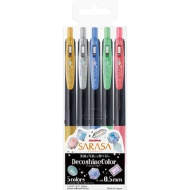 Zebra Sarasa Clip 0,5 Decoshine 5 Colour Set zselés toll