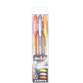 Zebra Doodlerz Glitter 3pcs set zselés toll
