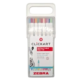 Zebra ClickArt nyomógombos 12 db-os filctoll készlet