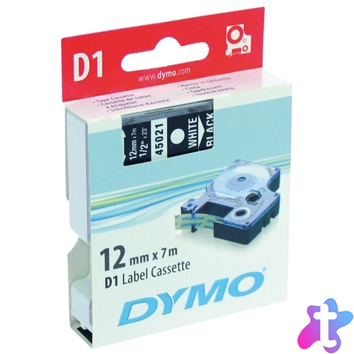 DYMO címke LM D1 alap, 12mm, fehér betű / fekete alap