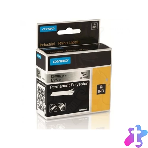 DYMO címke Rhino, poli, 12mm, fémes