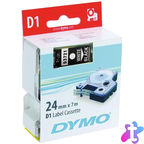 DYMO címke LM D1 alap, 24mm, fehér betű / fekete alap