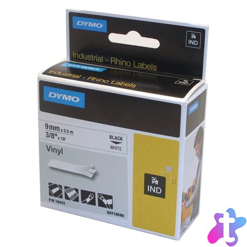 DYMO címke LM D1 vinyl 9mm fehér