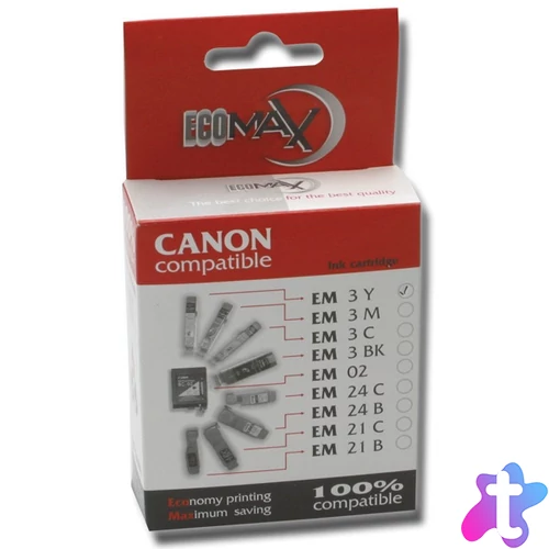 Utángyártott ECOMAX Tintapatron BCI-3Y - EM3Y