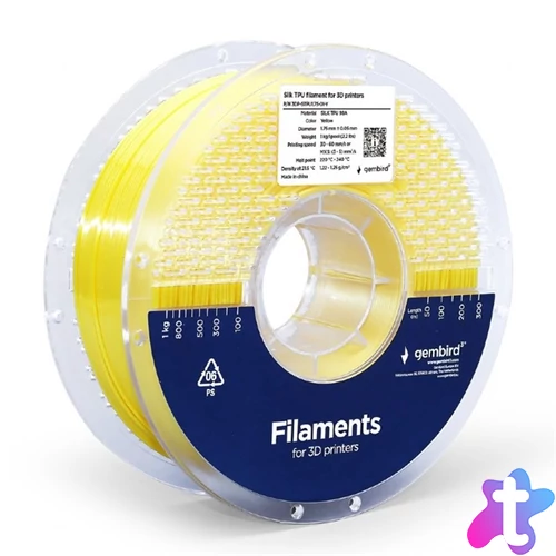 GEMBIRD Filament TPU 1,75mm, sárga