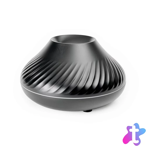 PLATINET Párologtató + Illatosító, aroma diffúzor, Láng hatású, Ultrahangos, 130ml,  ajándék Levendulás olajjal, fekete