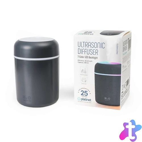PLATINET Párologtató + Illatosító, aroma diffúzor, RGB, 300ml, fekete