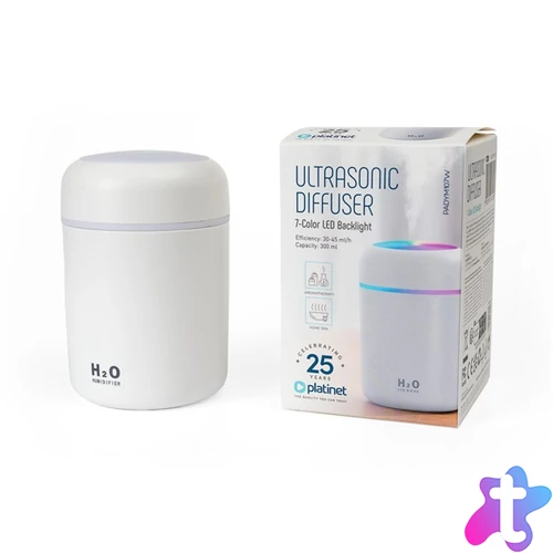PLATINET Párologtató + Illatosító, aroma diffúzor, RGB, 300ml, fehér