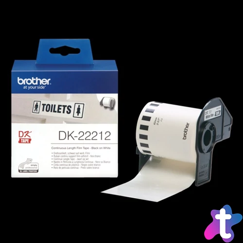 Brother DK-22212 62 mm x 15,24 m öntapadós fehér filmszalag tekercsben