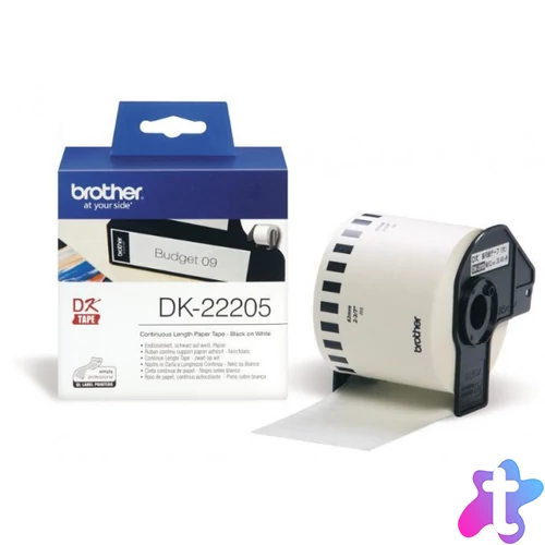 Brother DK-22205 62 mm x 30,48 m öntapadós papírszalag tekercsben