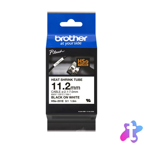 Brother HSe-231E 11,2 mm széles 1,5 méter hosszú szalagkazetta
