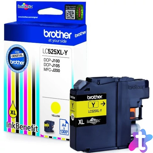 Brother LC525XLY Tintapatron Yellow 12,8 ml 1.300 oldal kapacitás