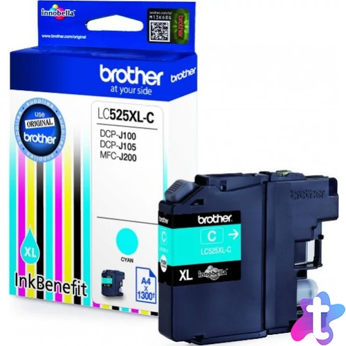 Brother LC525XLC Tintapatron Cyan 12,8 ml 1.300 oldal kapacitás