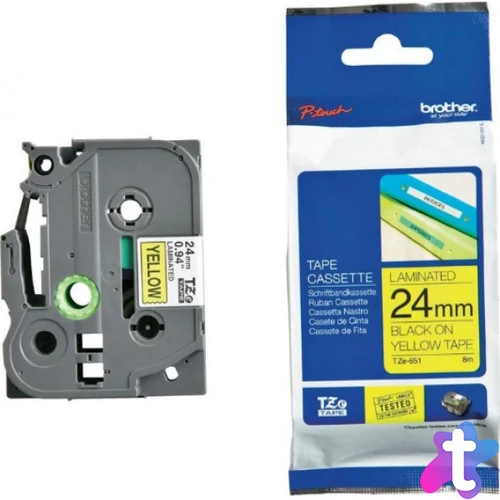 Brother TZe-651 24 mm széles 8 m hosszú szalagkazetta