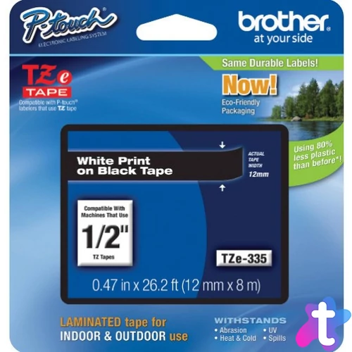 Brother TZe-335 12 mm széles 8 m hosszú szalagkazetta