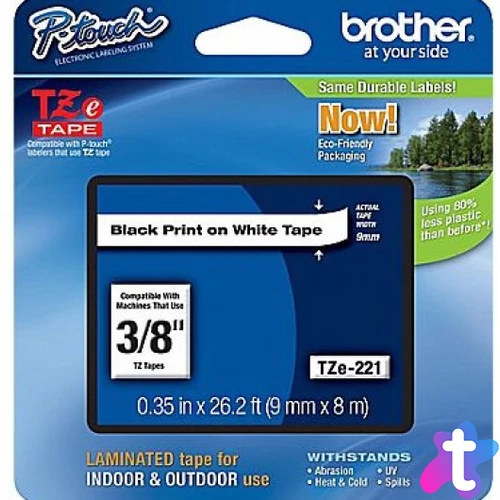 Brother TZe-221 9 mm széles 8 m hosszú szalagkazetta