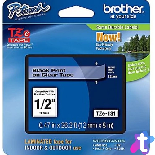 Brother TZe-131 12 mm széles 8 m hosszú szalagkazetta