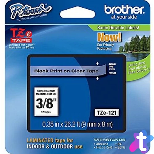 Brother TZe-121 9 mm széles 8 m hosszú szalagkazetta