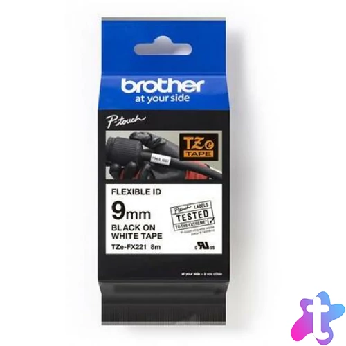 Brother TZe-FX221 9 mm széles 8m hosszú szalagkazetta