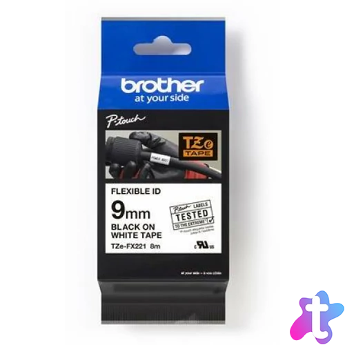 Brother TZe-FX221 9 mm széles 8m hosszú szalagkazetta