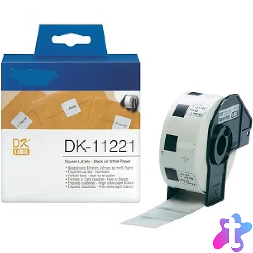 Utángyártott BROTHER DK11221 23mm x 23 mm fehér alapon fekete etikett IK