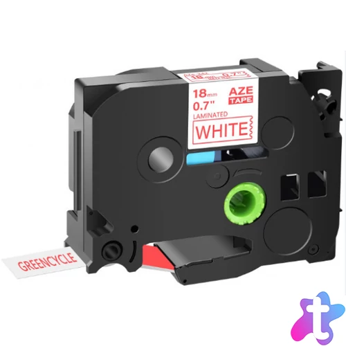 Utángyártott BROTHER TZe242 szalagkazetta 18mm x 8m fehér alapon piros felirat