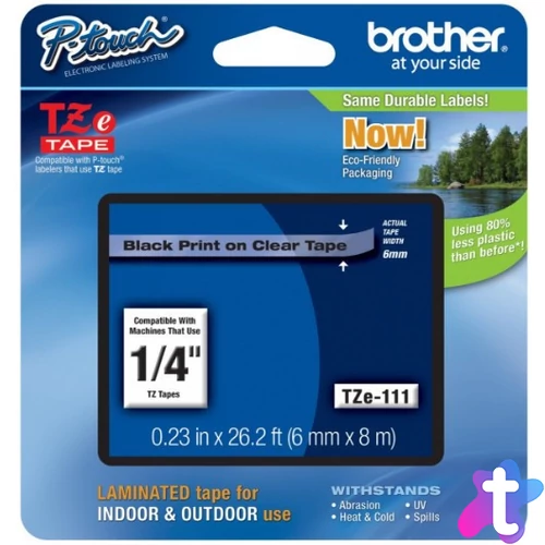 Brother TZe-111 6 mm széles 8 m hosszú szalagkazetta