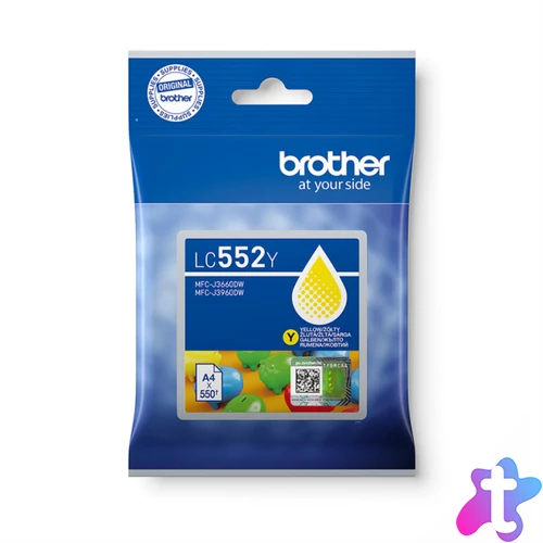 Brother LC552Y Tintapatron Yellow 7,2 ml 550 oldal kapacitás
