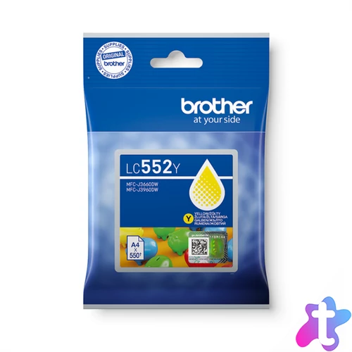 Brother LC552Y Tintapatron Yellow 7,2 ml 550 oldal kapacitás