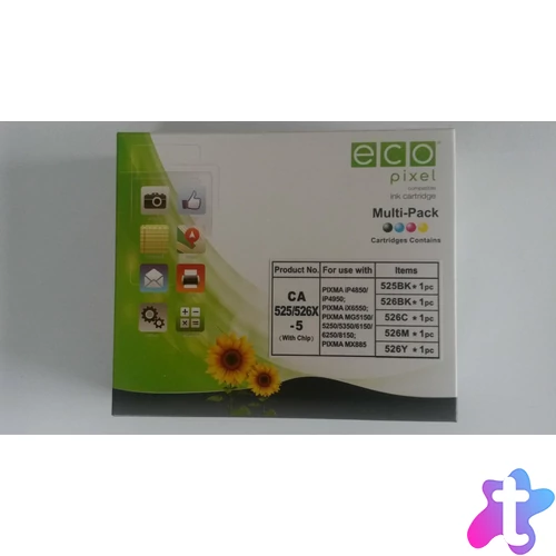Utángyártott CANON CLI-526 Multipack BKCMY 5db-os  ECOPIXEL