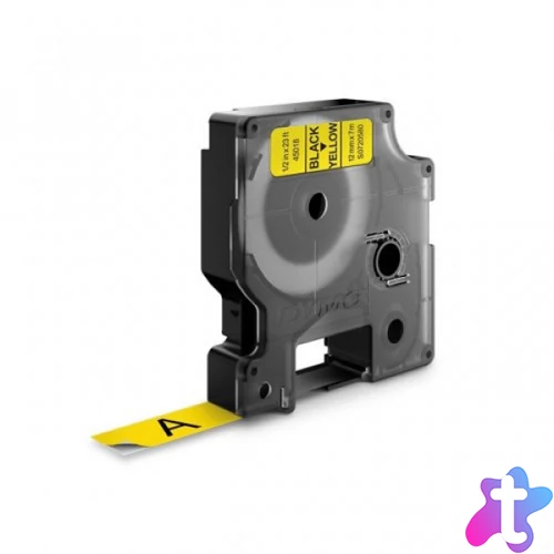 Utángyártott DYMO D1 45018 kazetta 12mm x 7 m sárga-fekete #S0720580