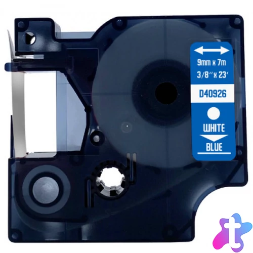 Utángyártott DYMO D1 40926 9mm x 7m fehér-kék