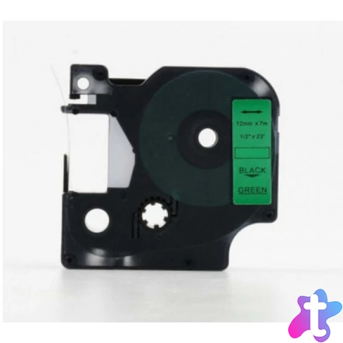 Utángyártott DYMO D1 45019 12mm x 7 m zöld-fekete S0720590