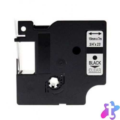 Utángyártott DYMO D1 45800 19mm x 7m átlátszó-fekete S0720820
