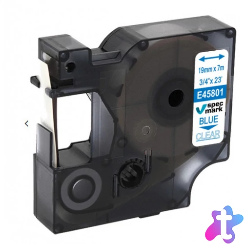 Utángyártott DYMO D1 45801 19mm x 7m átlátszó-kék S0720810