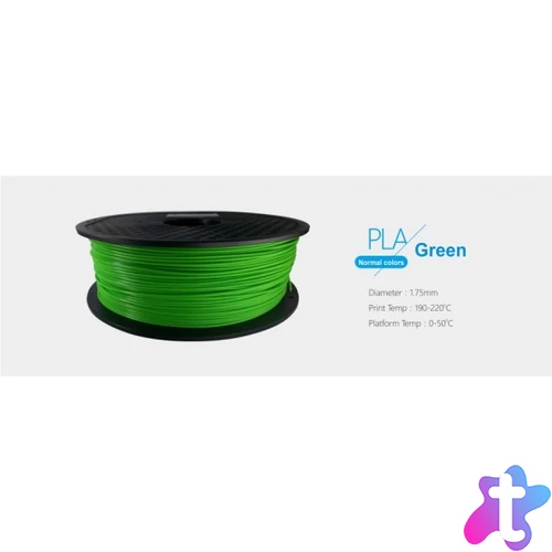 3D FILAMENT 1,75mm PLA Zöld /1kg-os tekercs/