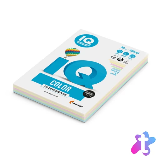 IQ Color A4 80g. pasztell MIX-PACK anyagában színezett másolópapír