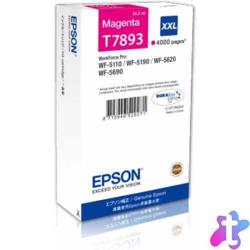 Epson T7893 Tintapatron Magenta 4.000 oldal kapacitás
